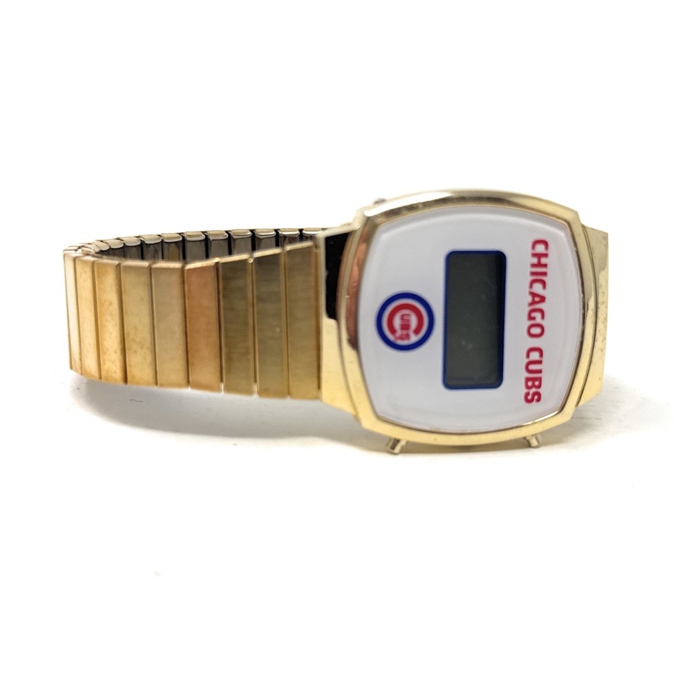 Vintage Chicago Cubs‎ MLB Digital Quartz Mens Watch Gold Color - Picture 2 of 3